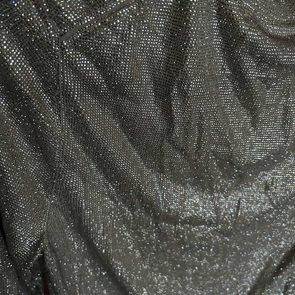 NWT Alexander Wang Hotfix Embellishments Cropped Crewneck Cardigan L Champagne - Picture 11 of 17